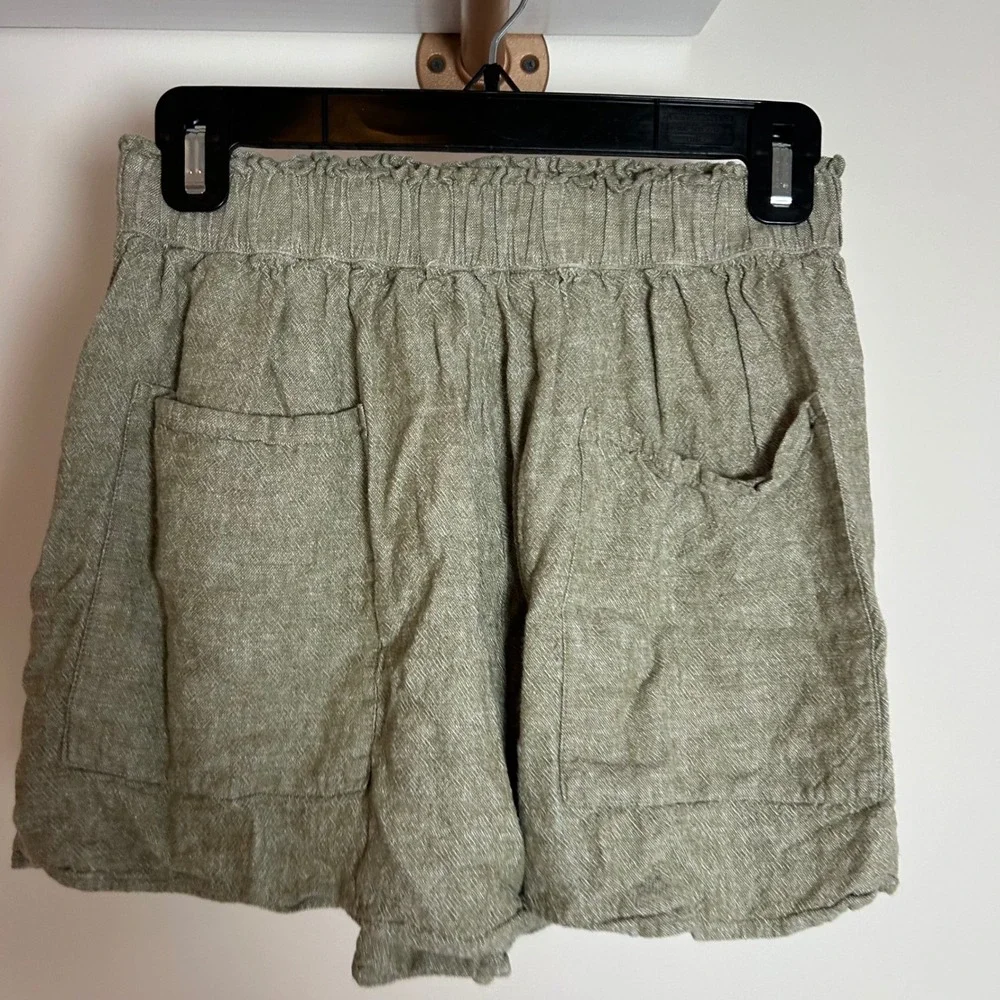 Rylee + Cru Linen Blend Button Up Shirt Shorts Set Natural‎ XS - Picture 6 of 8